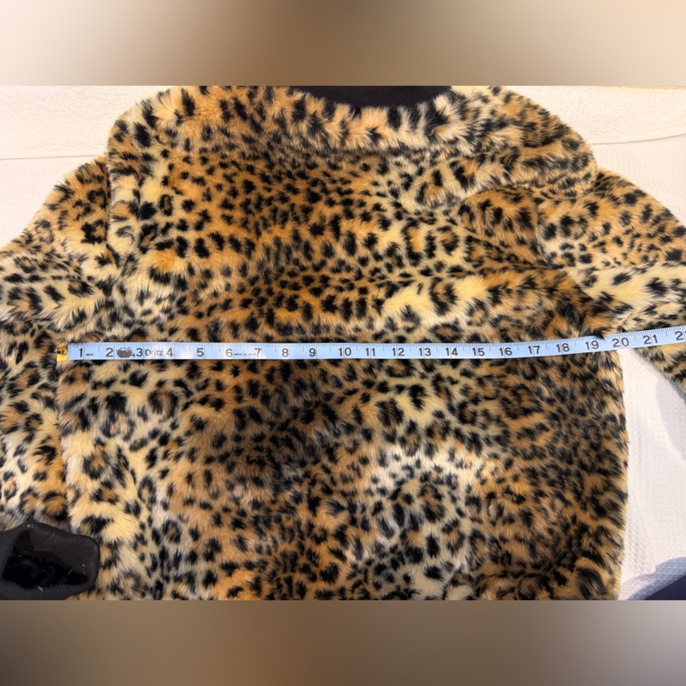 Faux Leopard Fur Bomber Jacket - Picture 8 of 9